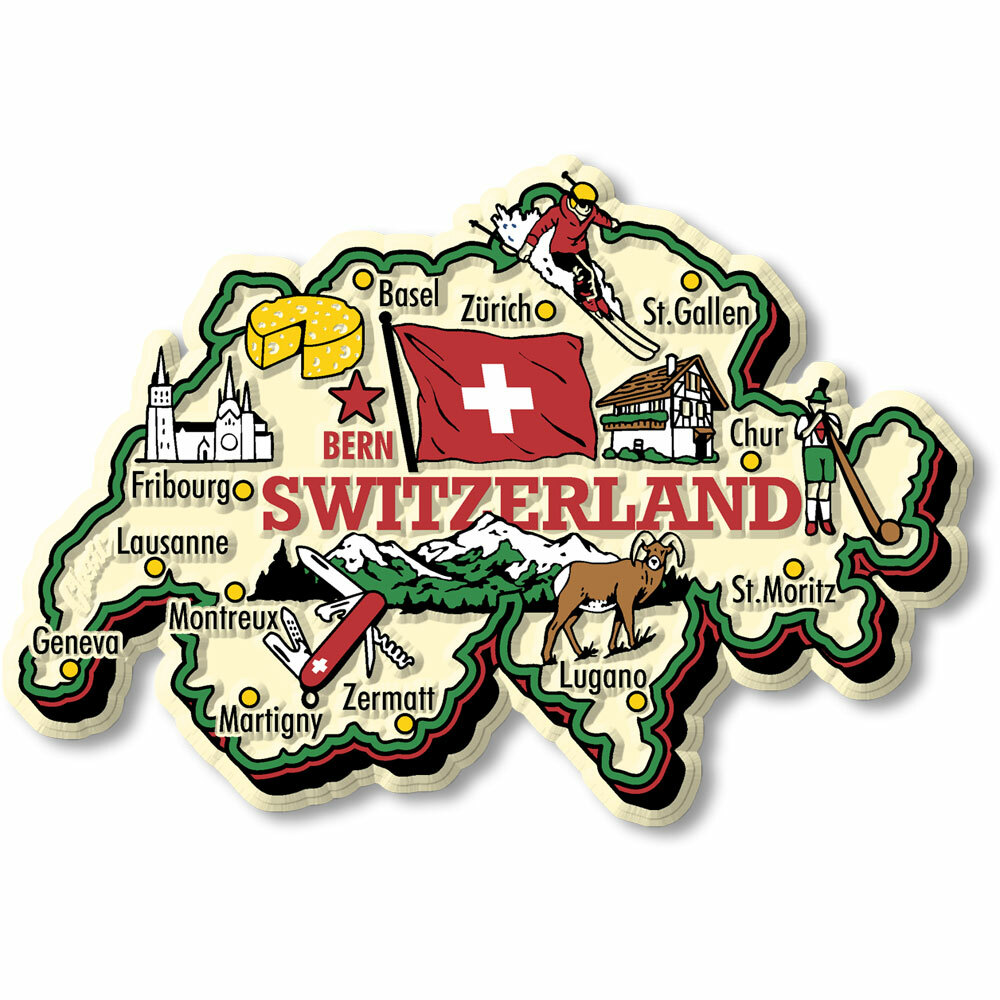 Switzerland Jumbo Country Magnet by Classic Magnets
