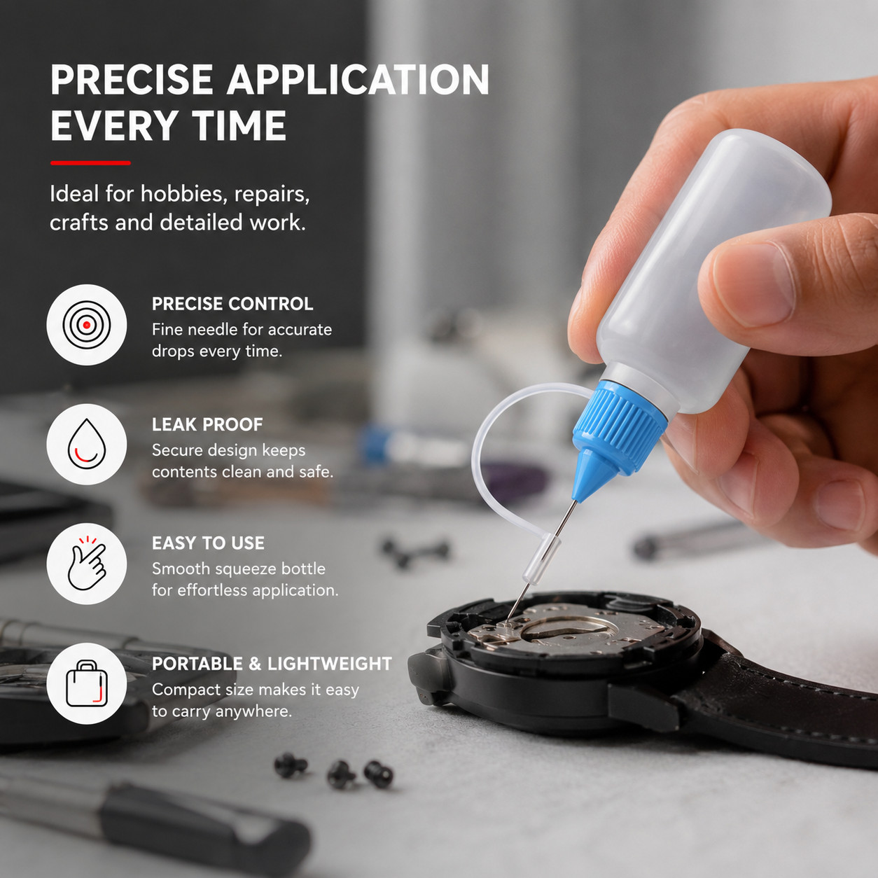 Precision Needle Applicator Bottle Squeeze Dispensing Glue Oil Liquid 5-120ml UK