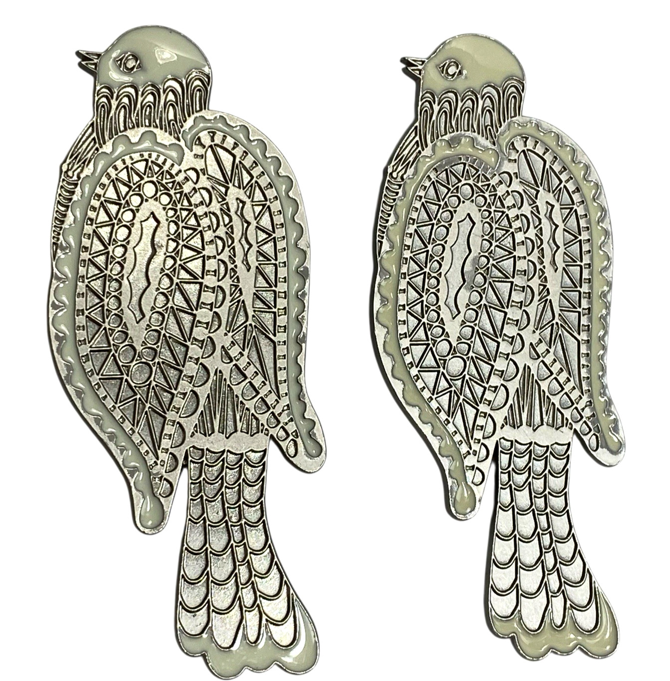 Neiman Marcus Turtle Doves Brooch Pin Scarf Clip Tree Package Ornament