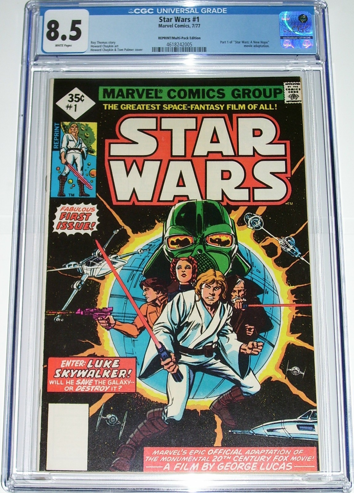Star Wars #1 CGC 8.5 A New Hope Part 1 Reprint/Multi-Pack Edition July 1977