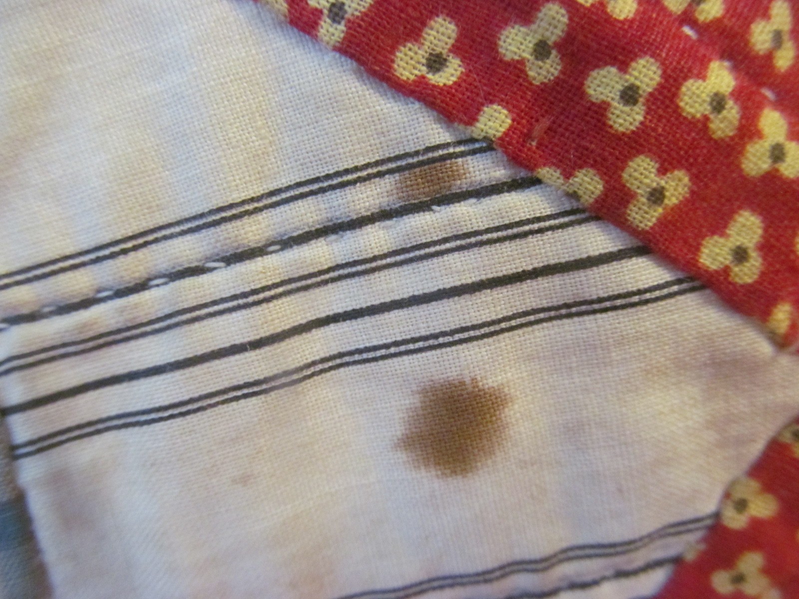 Antique Four Patch in a Square Handmade Quilt w/Calico Border 82×84~Dated 1931