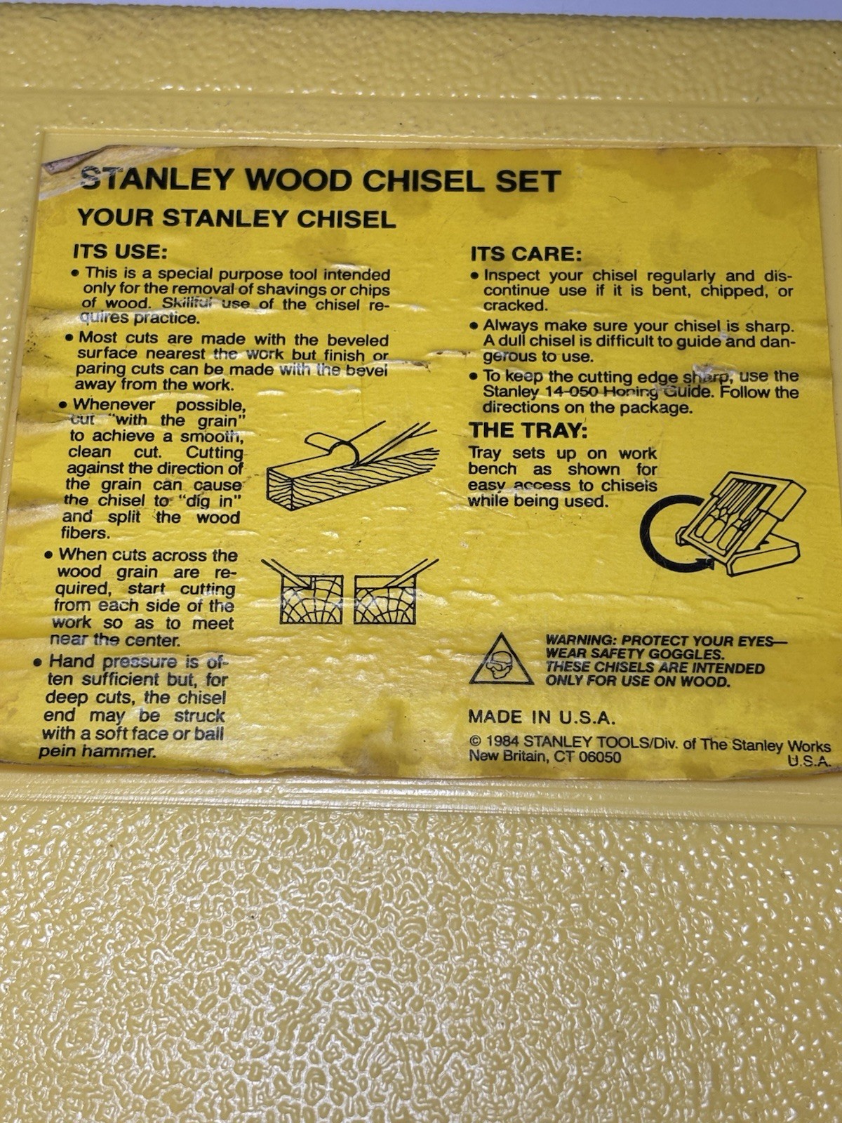 Vintage Stanley Professional Chisel Set 9 Pc W/ Stand Up Case*Full Set*See Pics