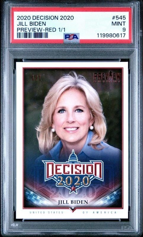 2020 Leaf Decision Preview Red Jill Biden #545 PSA 9