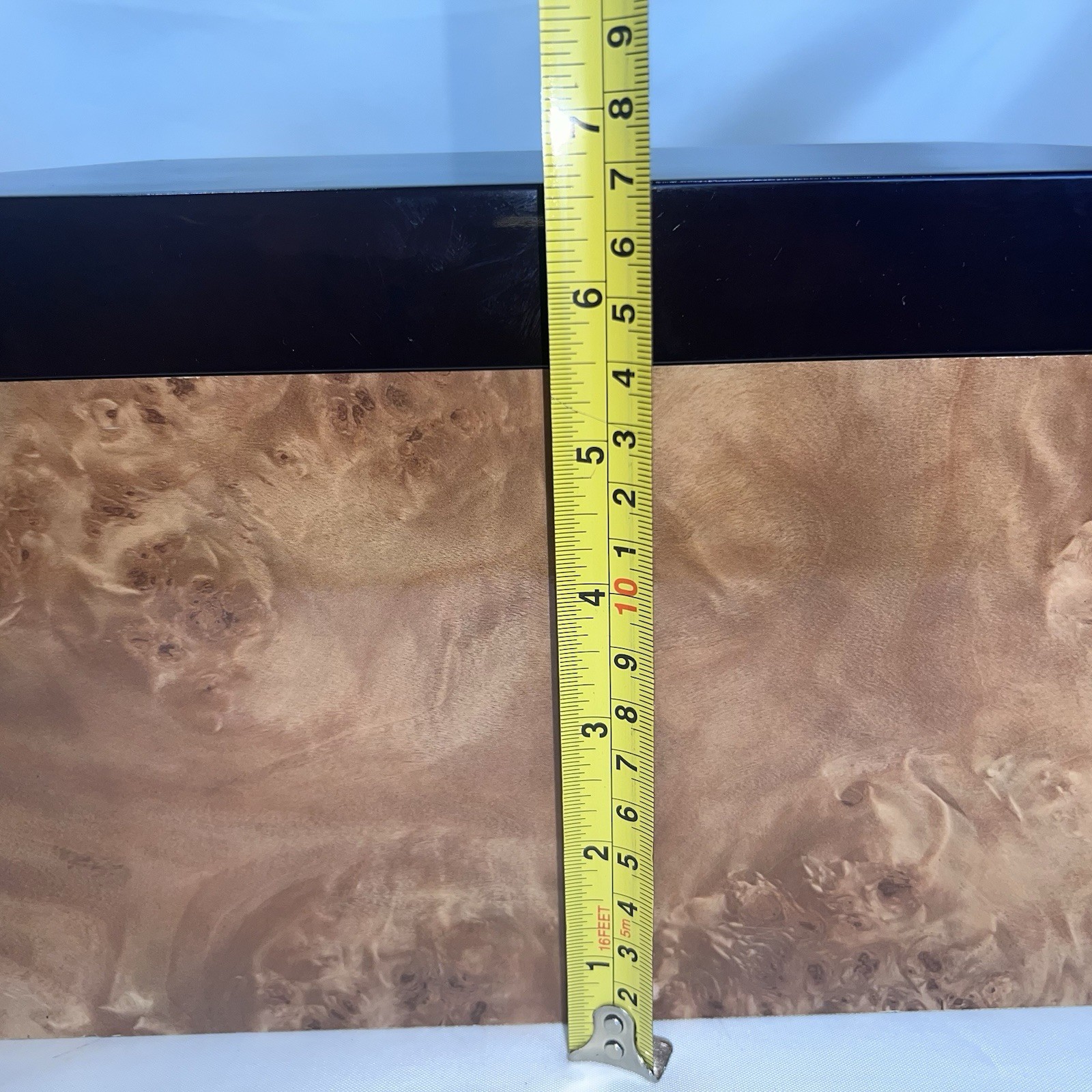 Lacquered Burl Walnut Veneer High Gloss Finish Memorial Keepsake Box