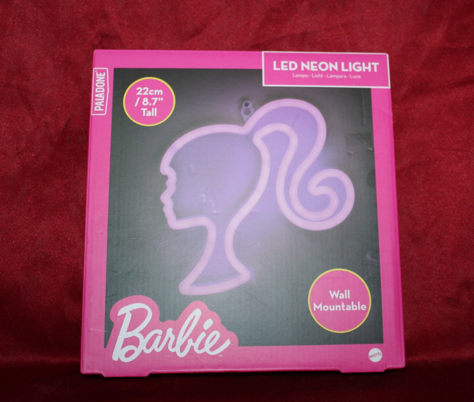 Mattel Barbie Pink Neon Silhouette LED Wall Art Light 9″ x 9″ USB Cord NEW !
