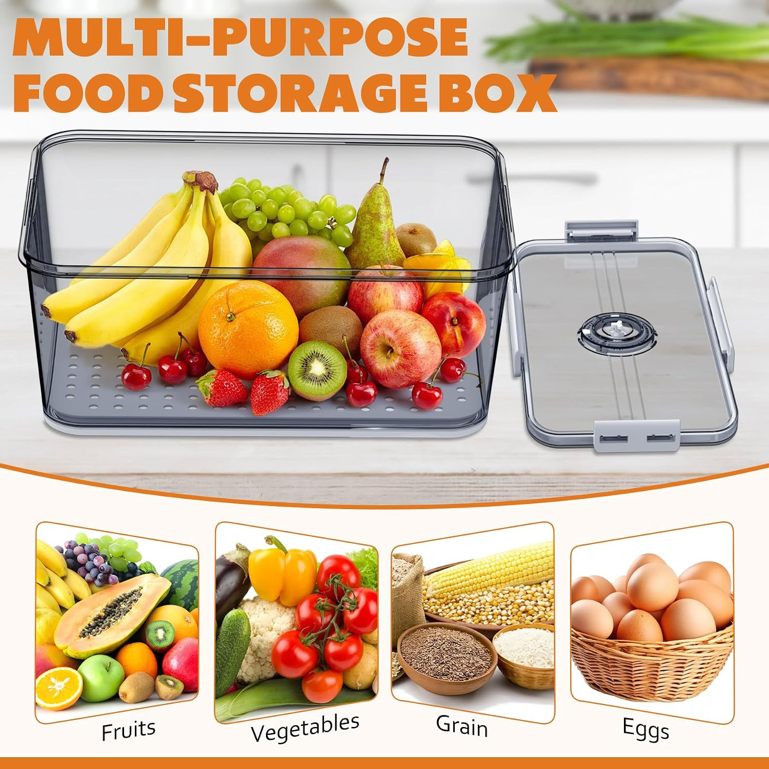 2PCS Bread Boxes,Bread Box for Kitchen Counter Airtight,Time Recording Bread Sto