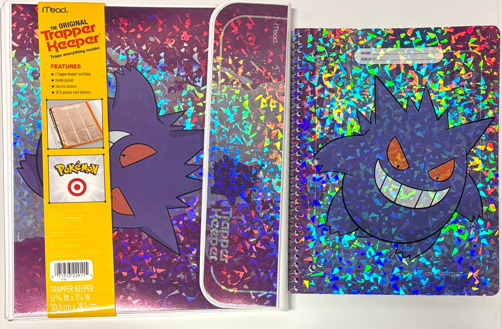 Lot of 2: Pokemon X Target Gengar Trapper Keeper Binder + Notebook Exclusive