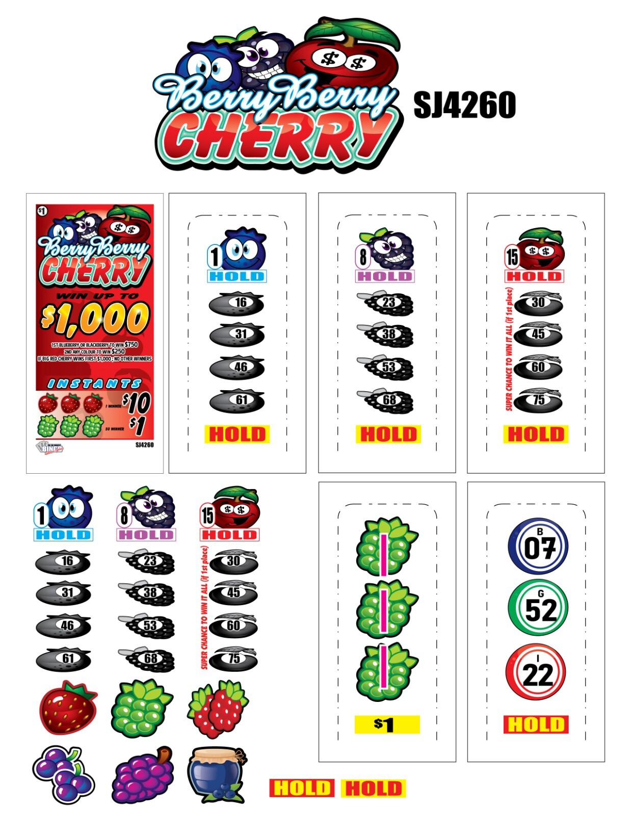 NEW pull tickets BERRY BERYY CHERRY – Seal Card Tabs
