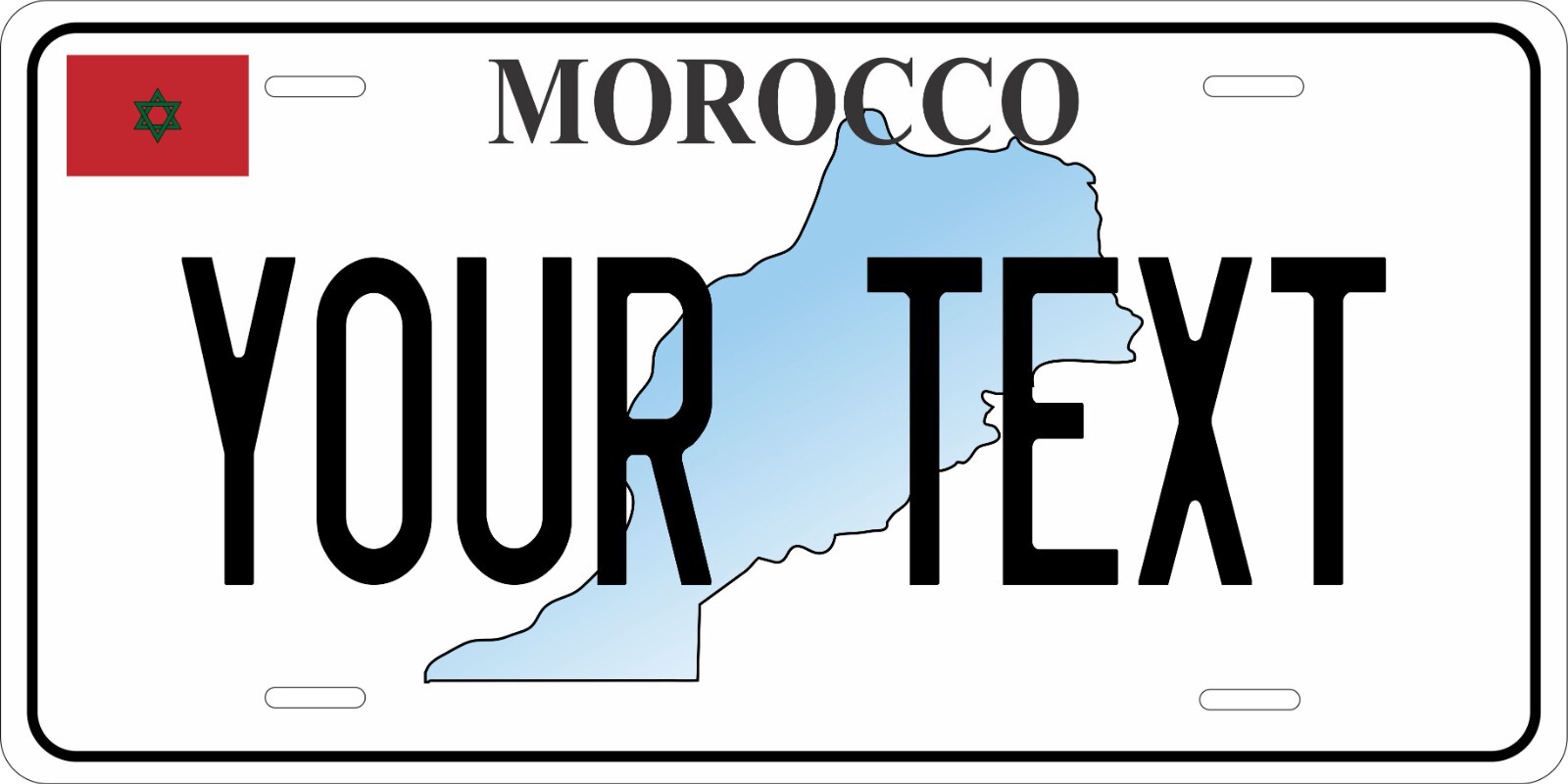 Morocco Outline License Plate Personalized Custom Auto Bike Motorcycle Tag