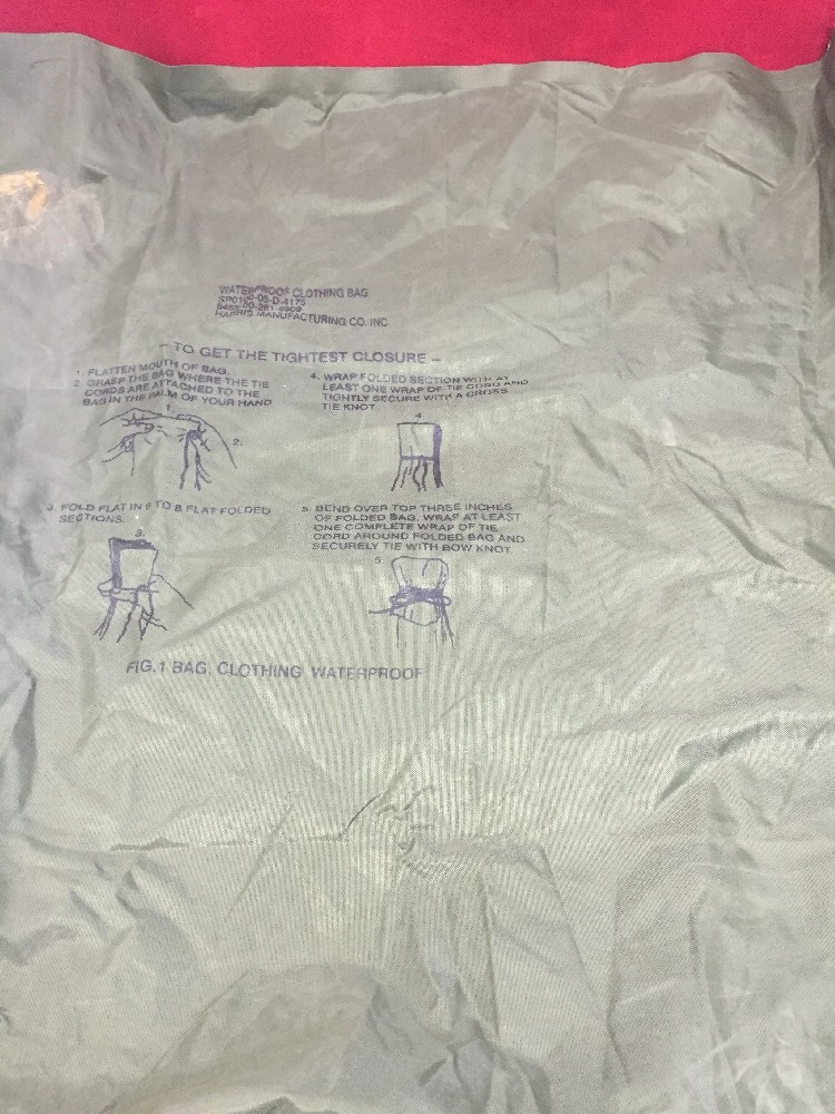 LOT OF 5 US ARMY Green Waterproof Laundry Clothing Bag See Listing
