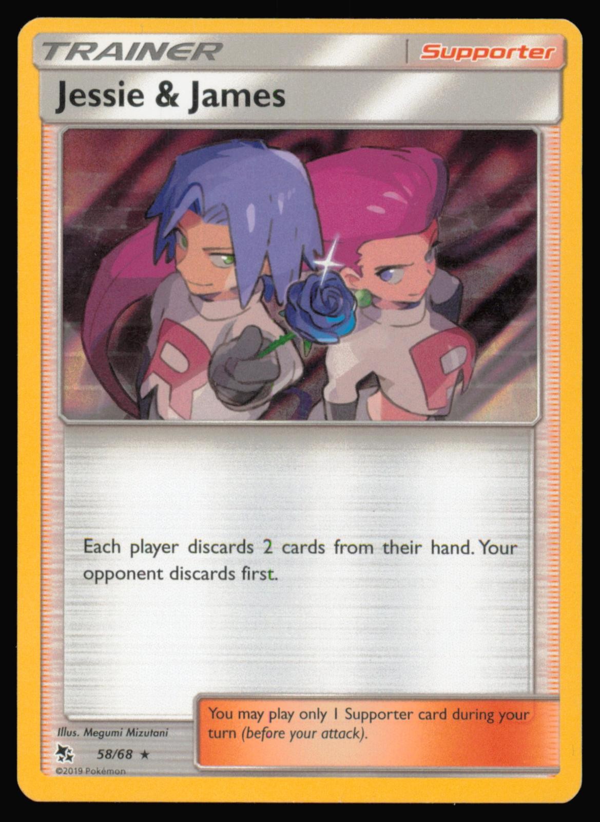 Jessie & James 58/68 Holo R Hidden Fates Pokemon Holo LP