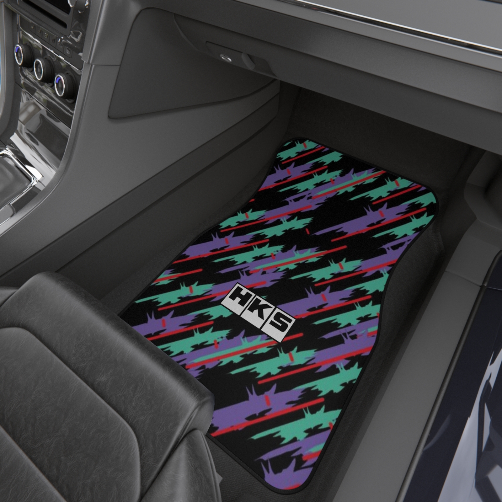 HKS Old Logo Tribute Car Mats (Set of 4), 90’s JDM HKS Floor Mats, Universal Fit
