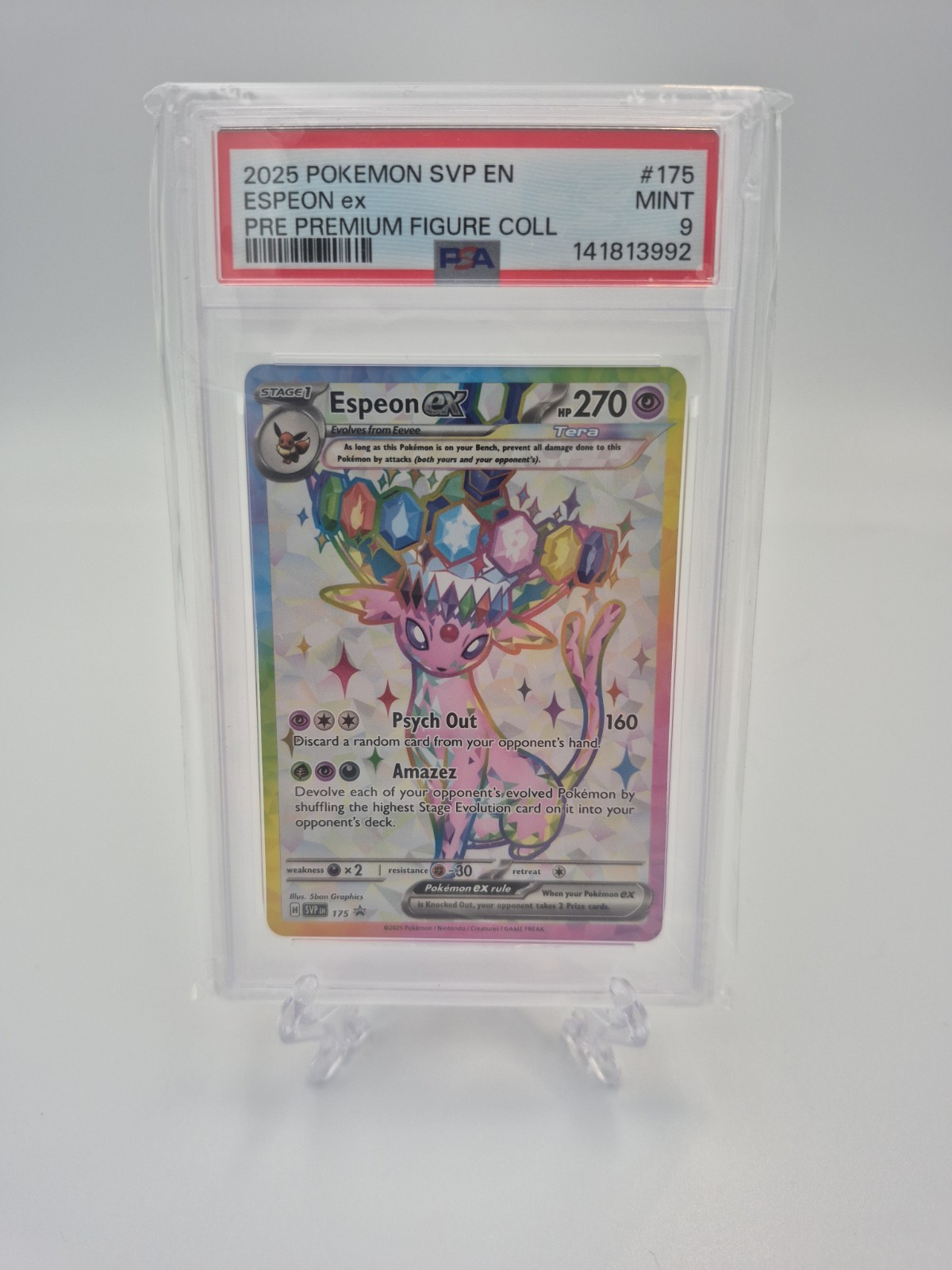Espeon EX 175 Prismatic Premium Figure Collection Black Star Promo PSA 9