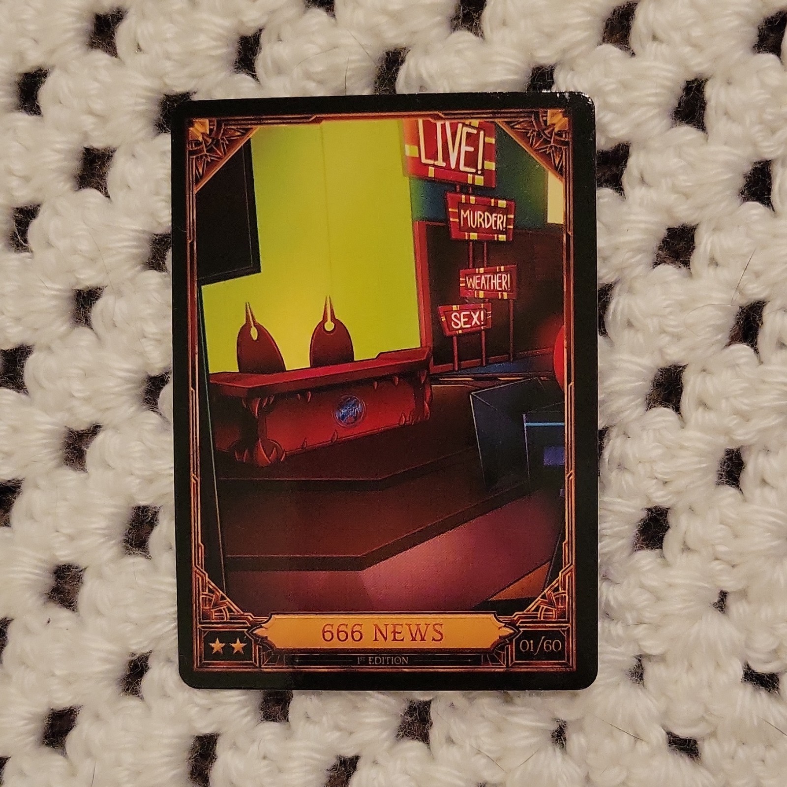 Hazbin Hotel Trading Card 666 News 1st Edition Serial Numbered 01/60