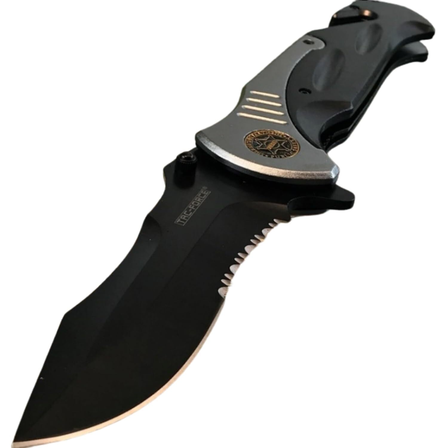 Tac-force Extra Large Grey Folding Blade Pocket Knife 10.5-inch