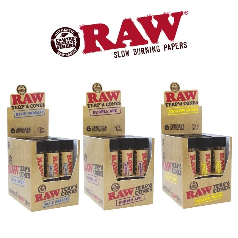 12 X RAW TERP’D ENHANCED CONES 🤩 GEORGIA PIE 🤩 1 1/4 SIZE FULL BOX 72 CONES 💯