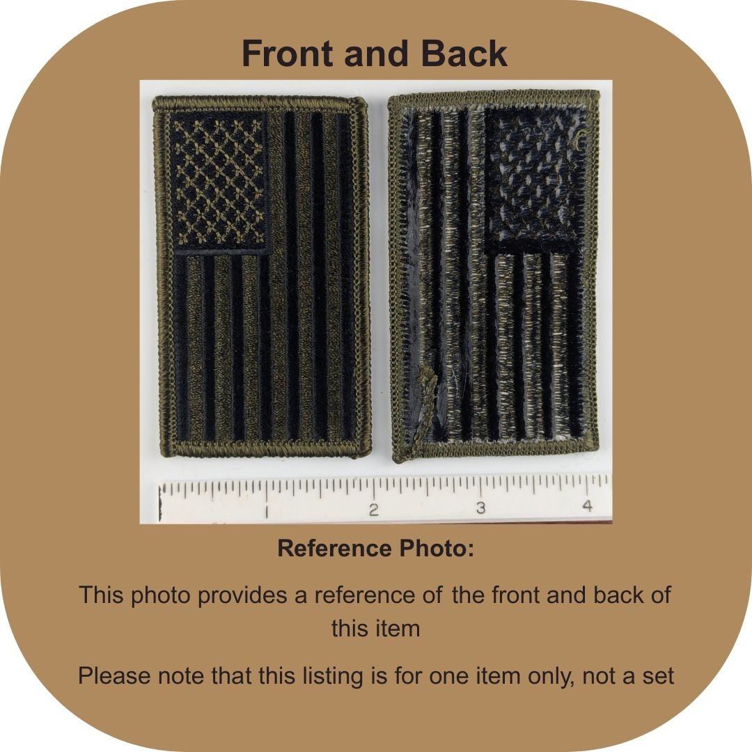 Reverse American Flag Patch – Subdued Olive Drab OD Green – Sew-On Patch