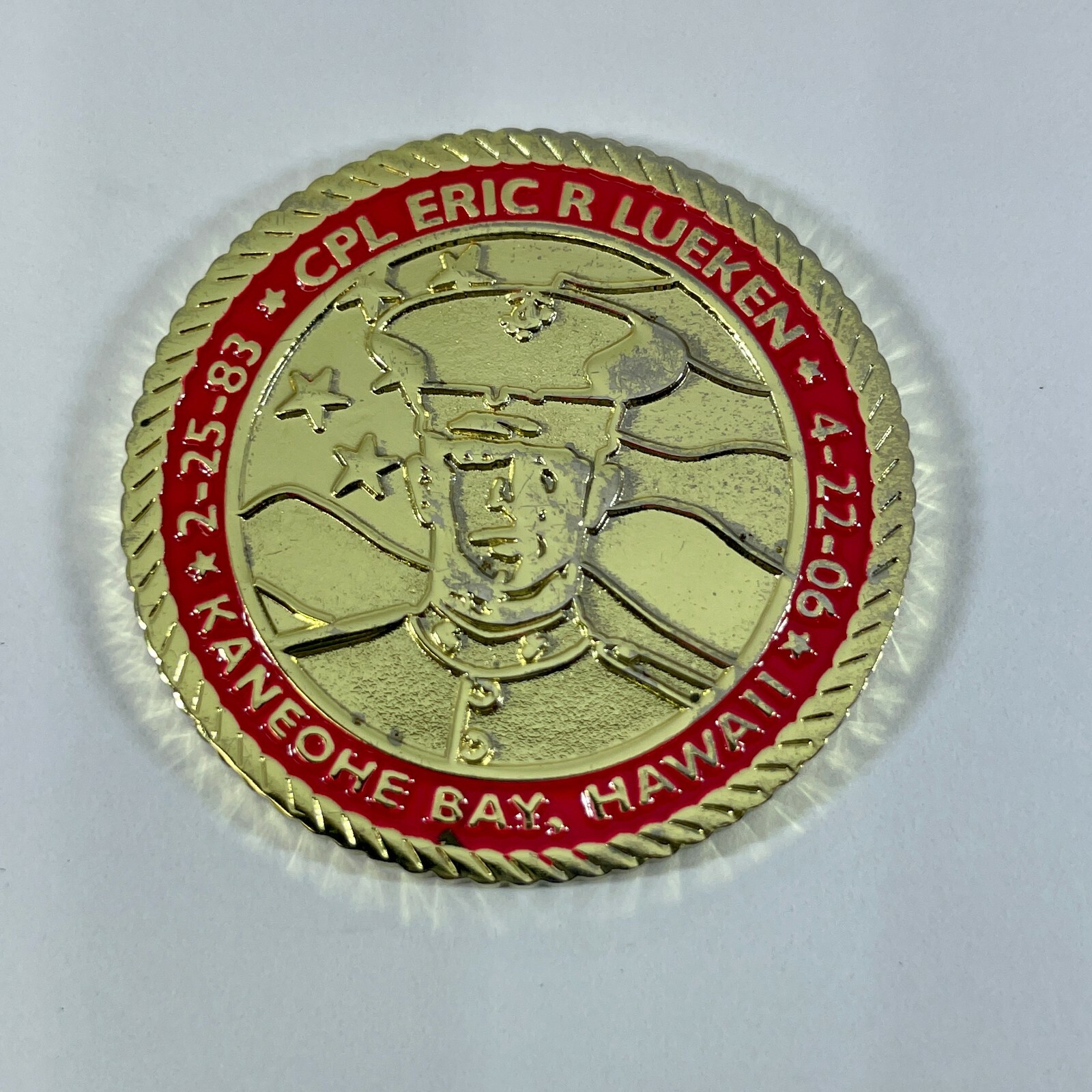 Cpl Eric R Lueken 1.5″ USMC Challenge Coin