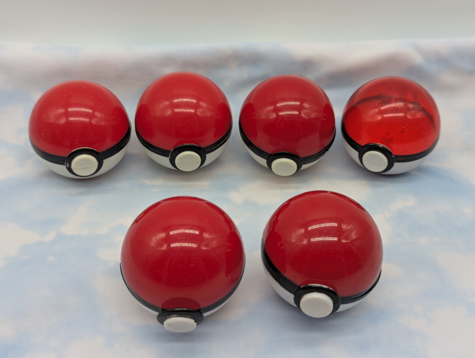 Lot Vintage 1999/2004 6-NINTENDO POKEMON POKEBALL Small Size Empty *NO Toys*