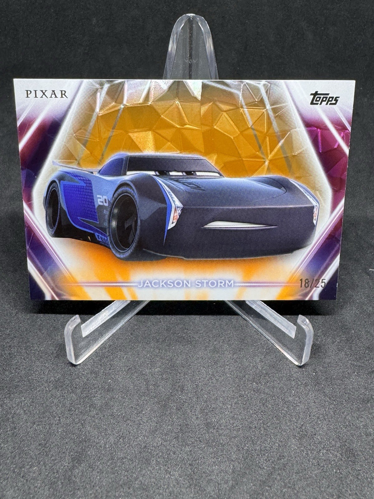 2026 Topps Disney Neon Jackson Storm Orange Diamante /25 #91 Cars