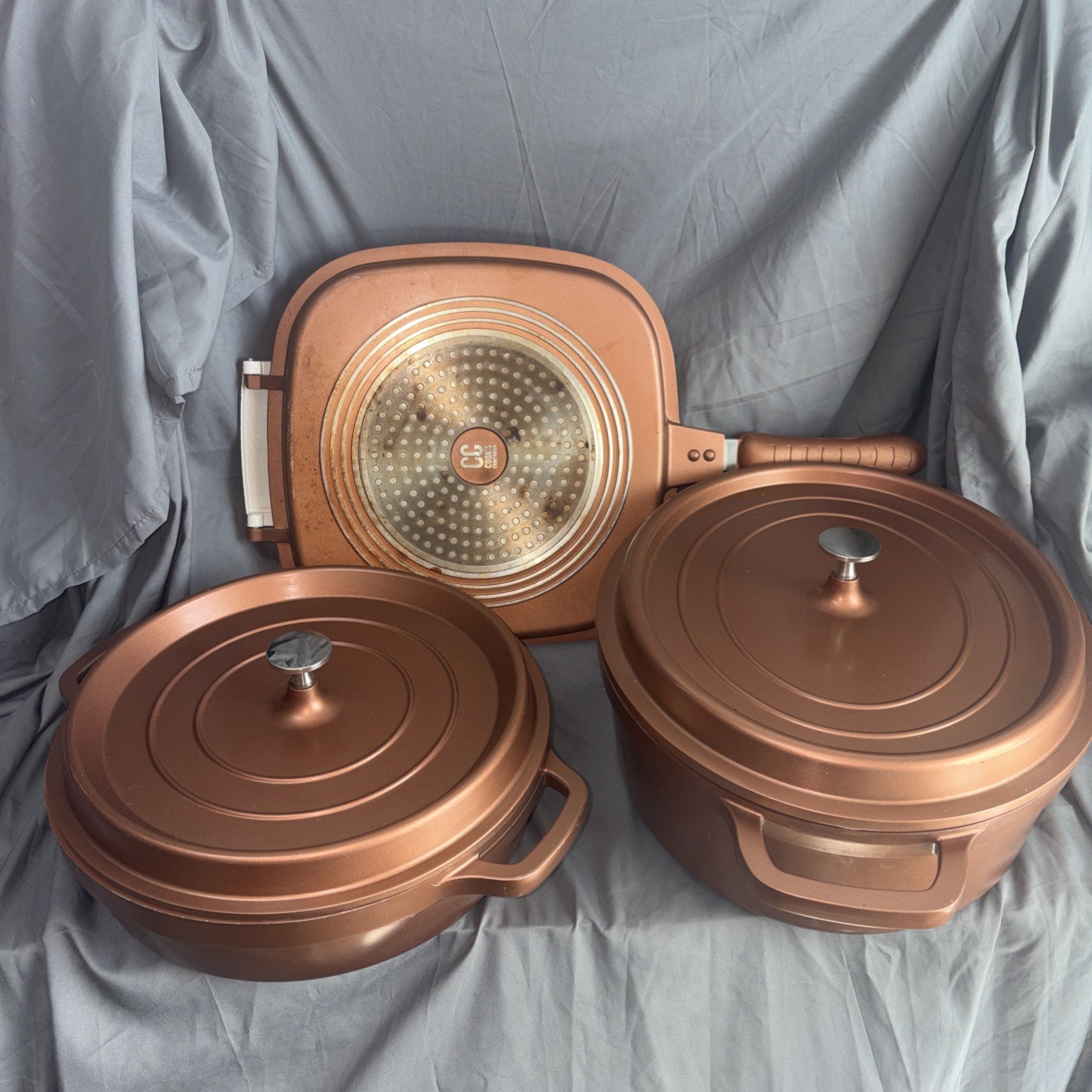 Cc Cooks Companion Flip Pan Round And Oval Dutch Oven Copper Enamel