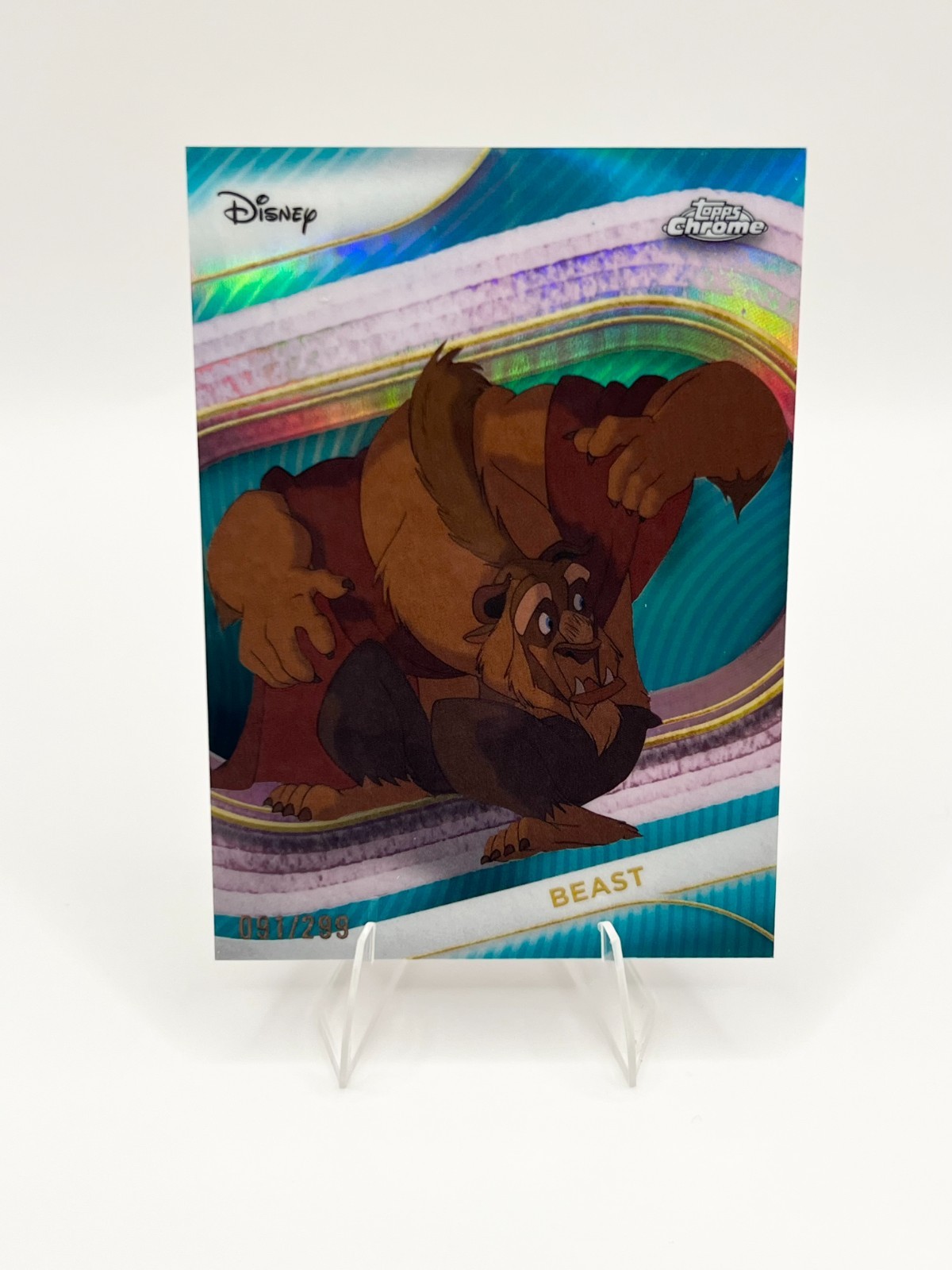 2025 Topps Chrome Disney Beast Teal Refractor #126 091/299