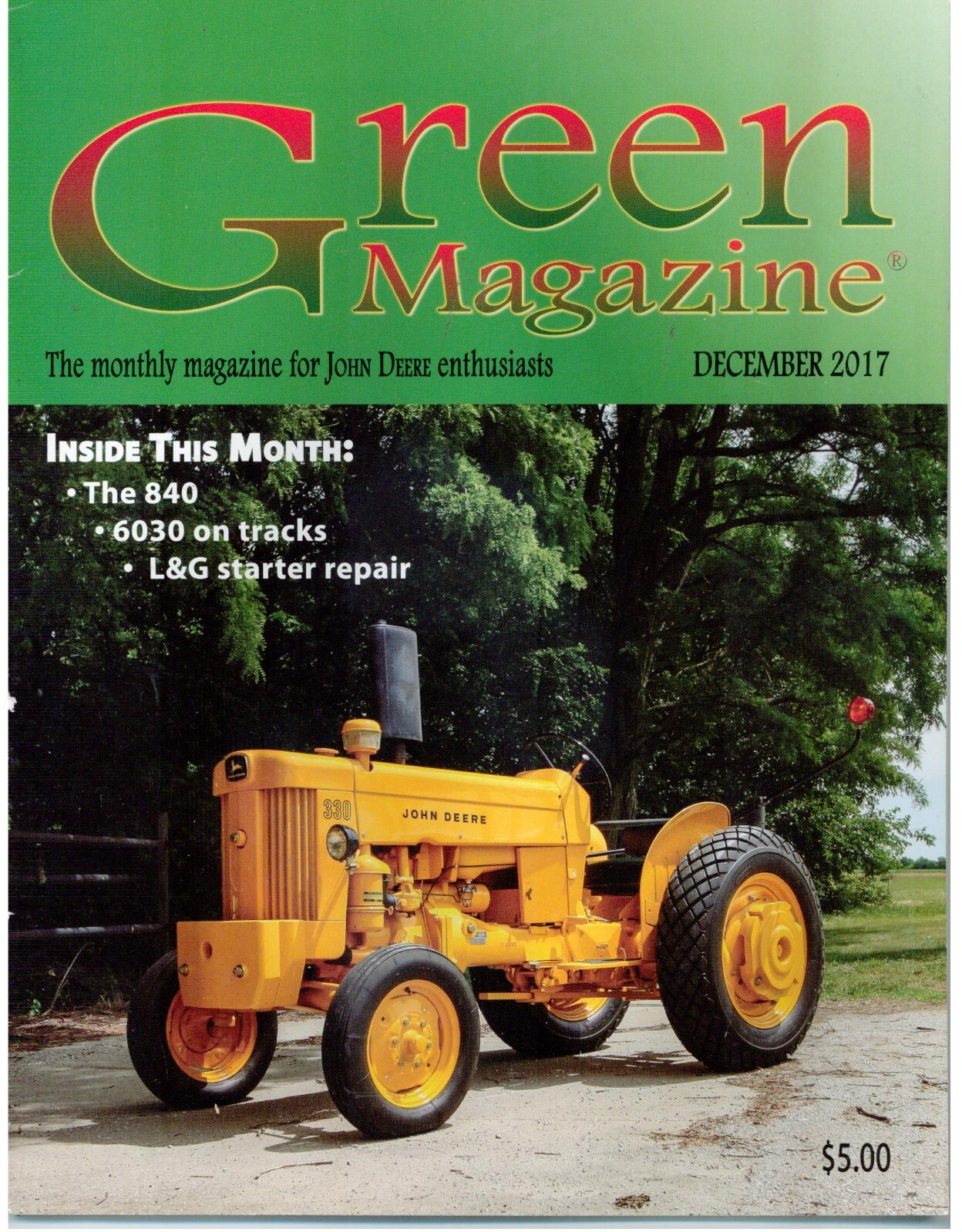 John Deere Model 840 Tractor, 6030 w/track, King Generator Tester, Denso starter