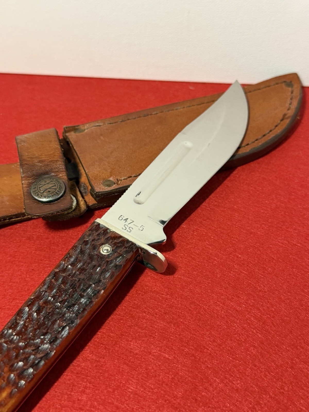Case XX Slab Side Hunter Large Version 647-5 Chestnut Bone W/ Box Nice