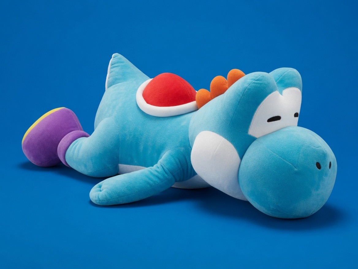 Universal Epic Super Nintendo World BLUE XL Large Yoshi Sleeping Plush Pillow