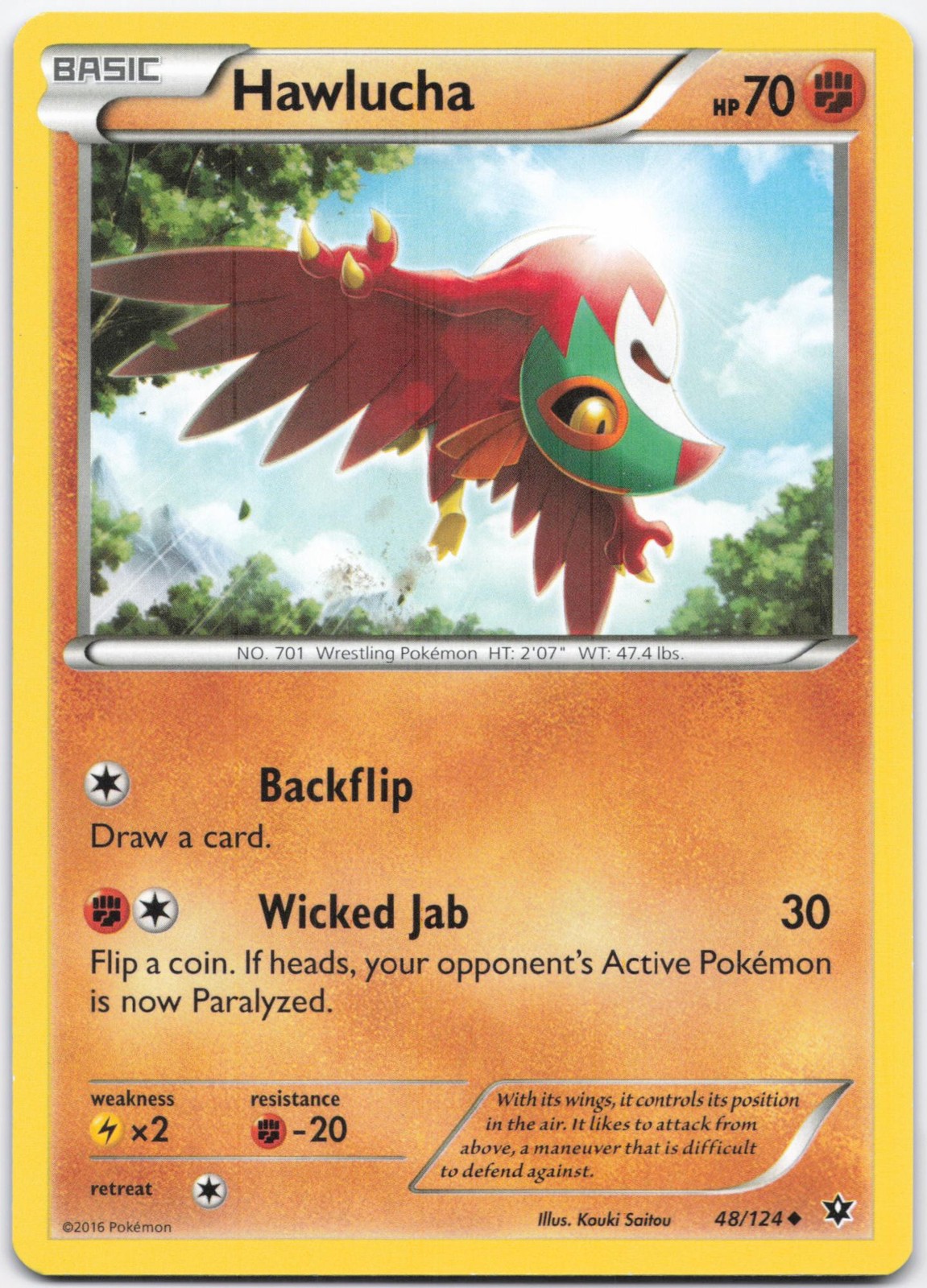 Hawlucha 48/124 Uncommon Fates Collide Pokemon Heavily Played