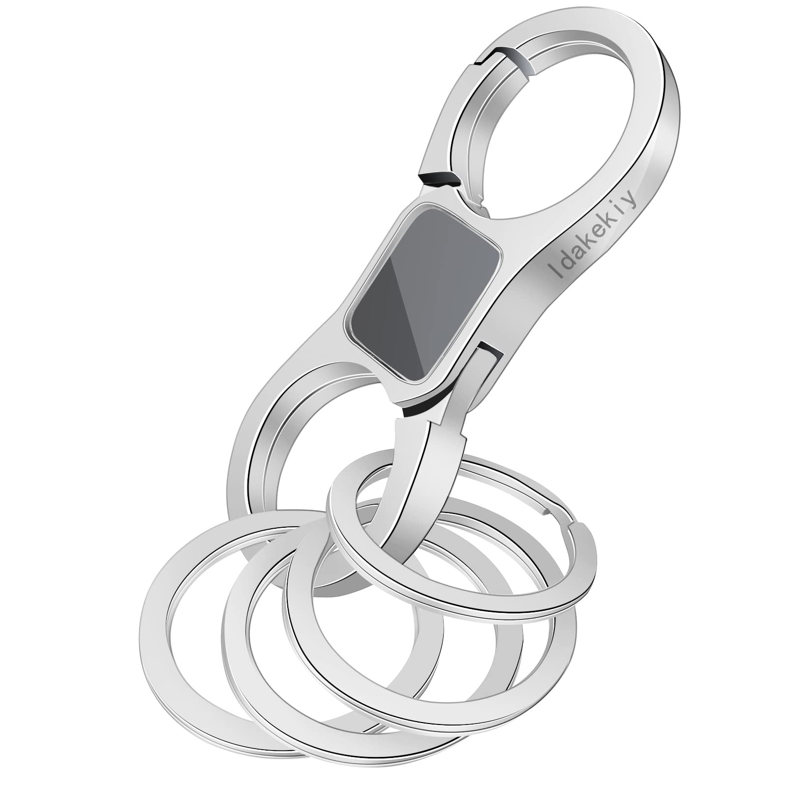 Quick Release Keychain with 4 Rings – Heavy Duty Car Key Organizer (Silver)