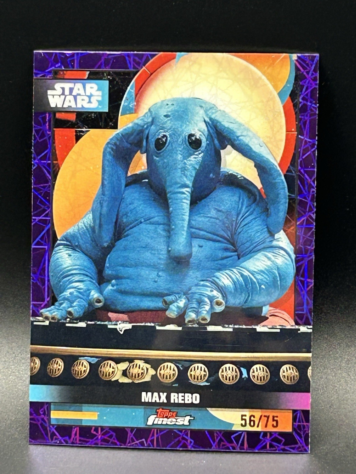 2025 Topps Finest Star Wars Smugglers Outpost F-69 Max Rebo Purple Refractor /75
