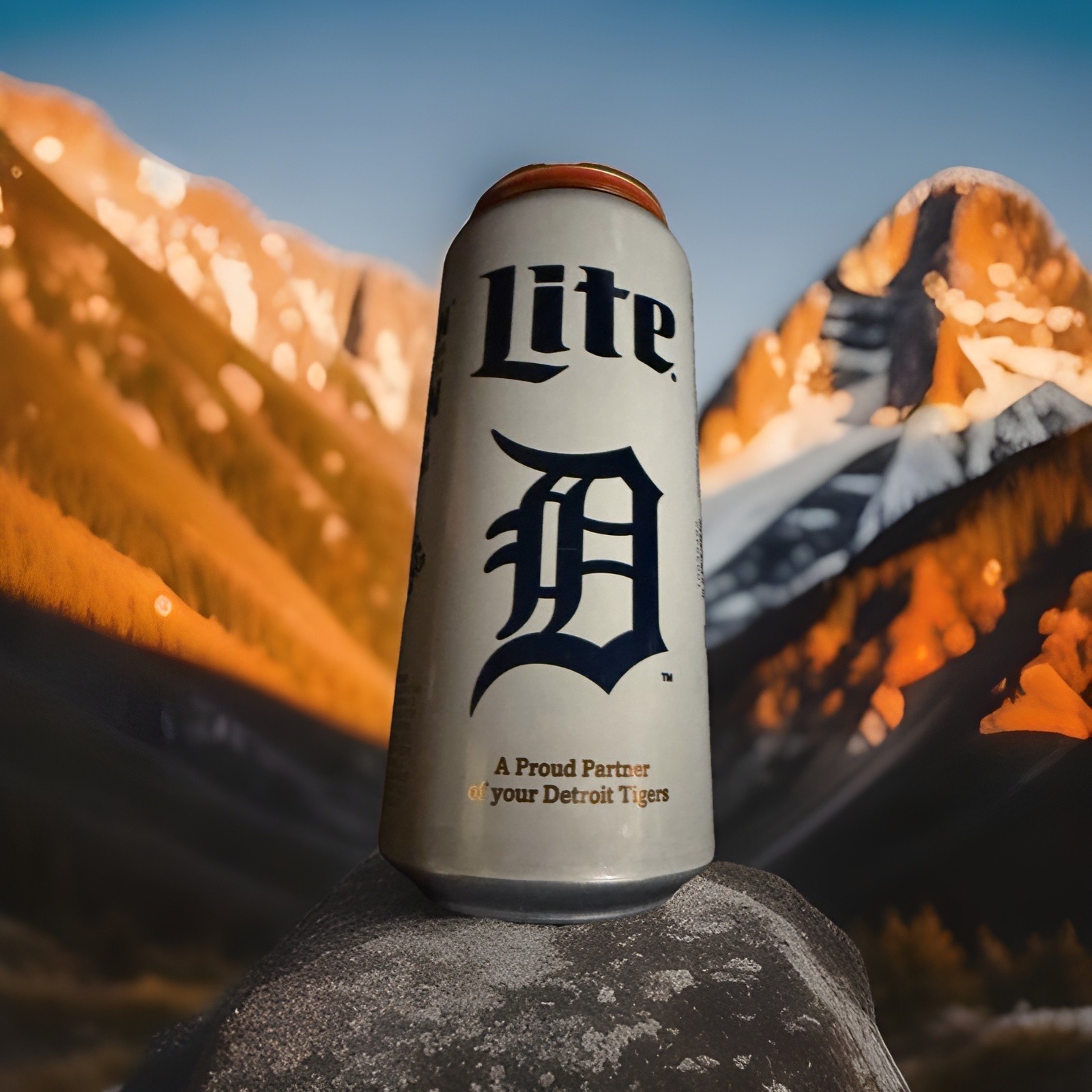 DETROIT TIGERS 2026 MILLER LITE BEER CAN 16 oz BOTTOM OPENED