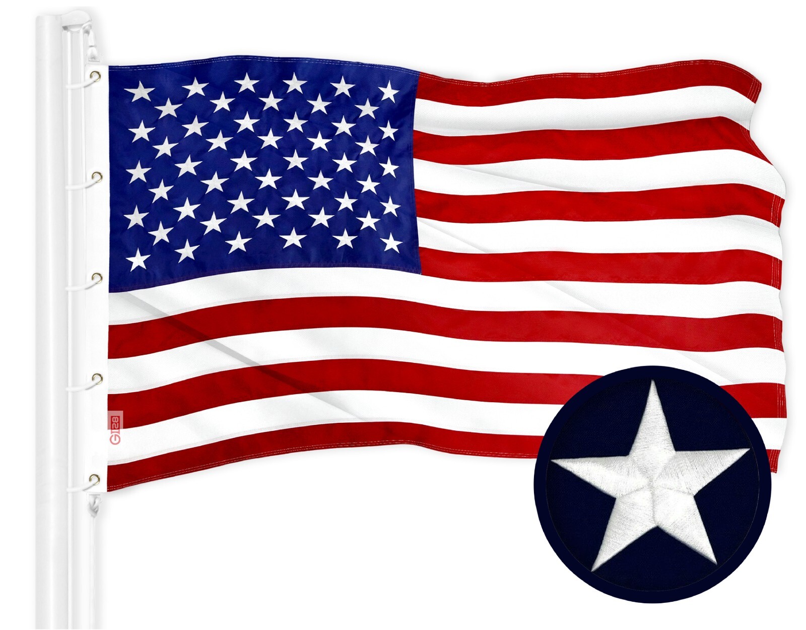 G128 – American Flag US USA | 10×15 ft | Embroidered Stars, Sewn Stripes