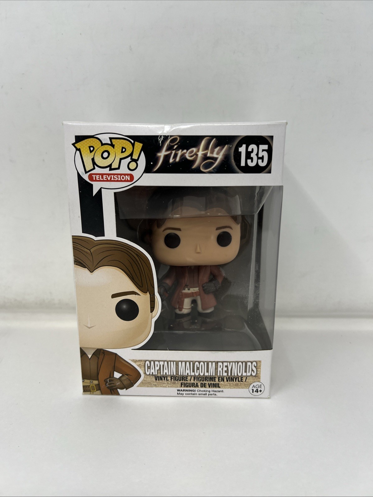 Funko Pop Vinyl Captain Malcolm Reynolds #135 Firefly Vinyl Figure New Box Wear