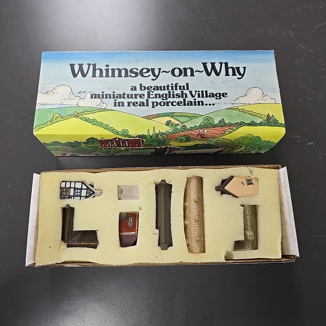 Whimsey On Why England Village House Building Wade Pottery Porcelain Set # 3 Box