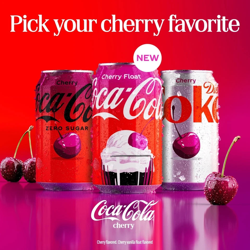Coca-Cola Zero Sugar Cherry Float 12oz Cans 12 Pack Fridge Pack