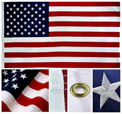 Embroidered USA Flag 3x5ft Embroidered American House Flag 5′ x3′ USA Flag 210D