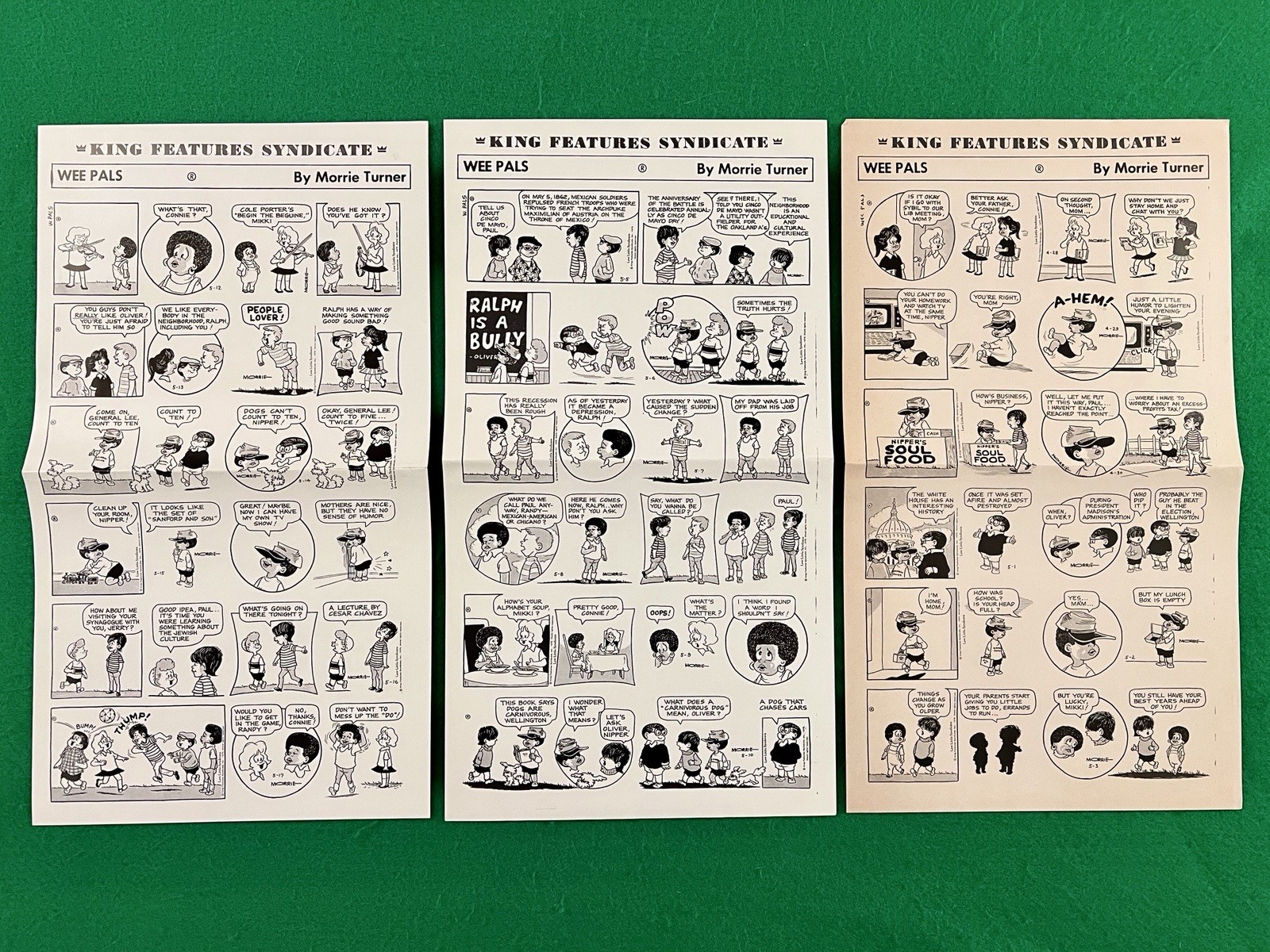 1977 WEE PALS Original Production Art TURNER Comic Strip KING FEATURES SYNDICATE