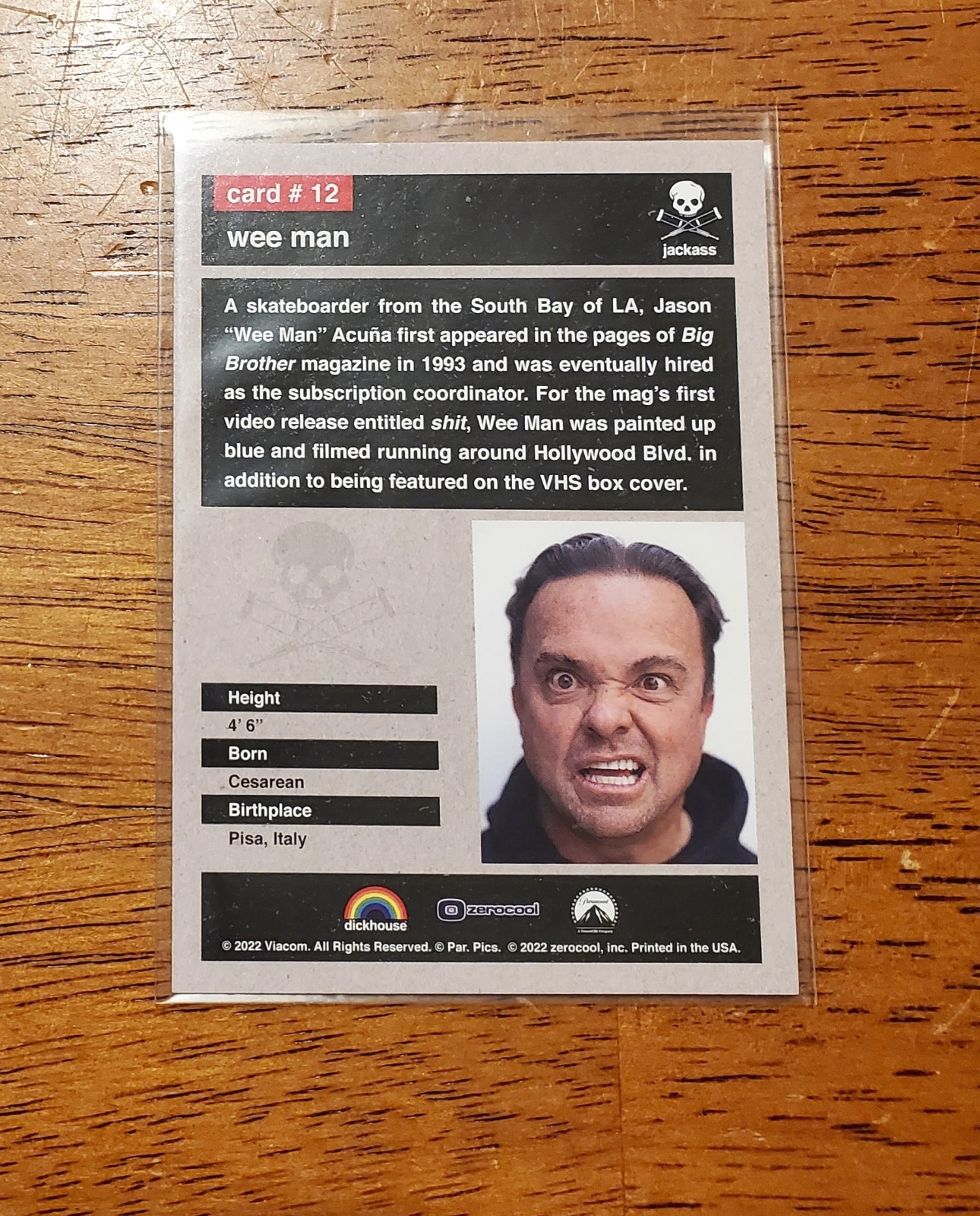 Zerocool Jackass Weeman SP #12 Silver /250 MTV Promo Paramount Signed Auto Rare