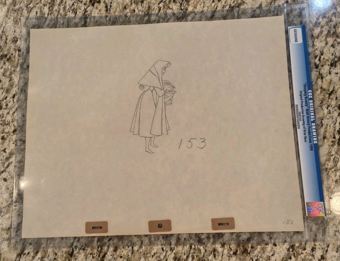 1959 Disney Sleeping Beauty Briar Rose Original Production Drawing CGC Art