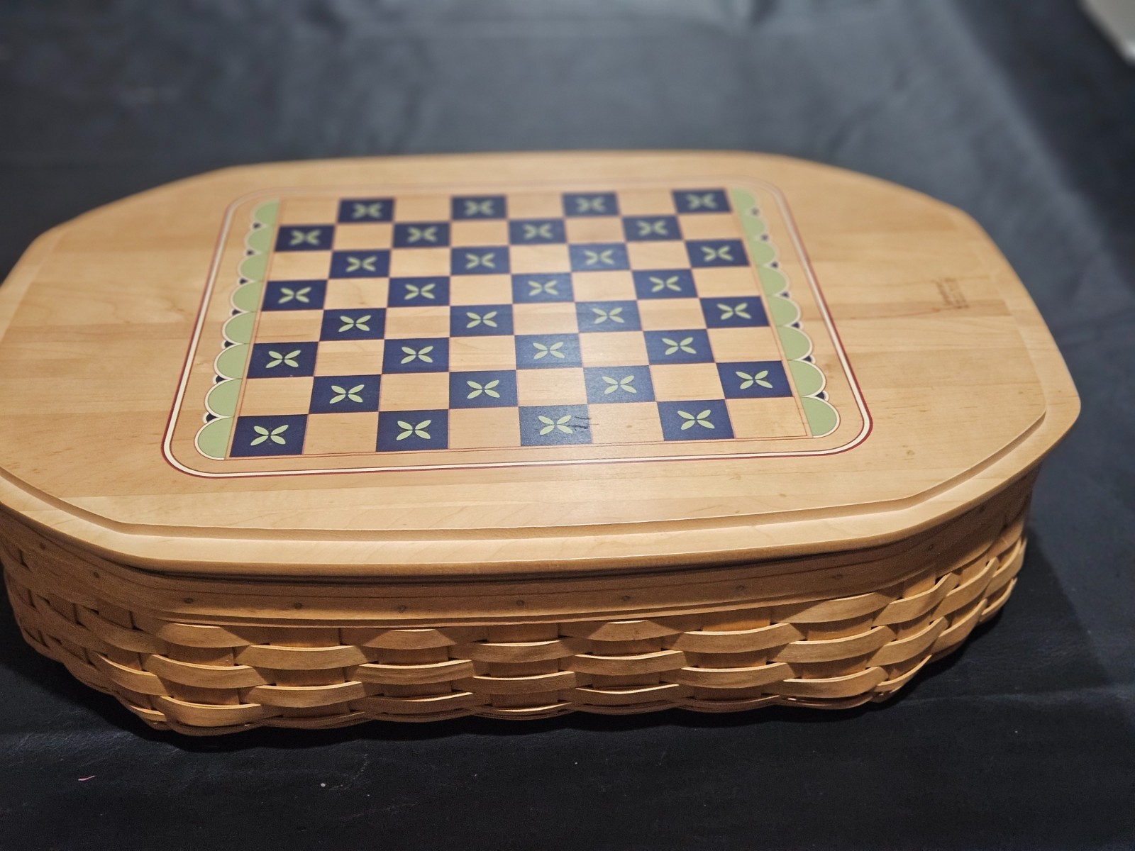 Longaberger All In One Family Game Night Basket Combo Chess Backgammon Checkers