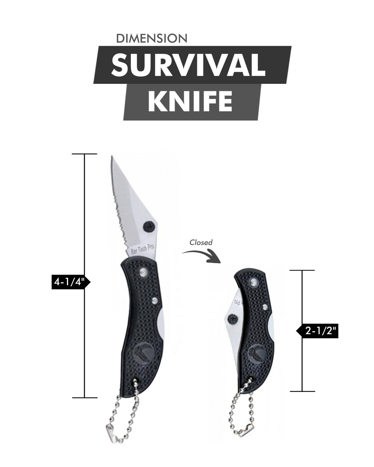 Bartech Pro Small Mini Half-Serrated Key Chain Pocket Knives, 10 Pack