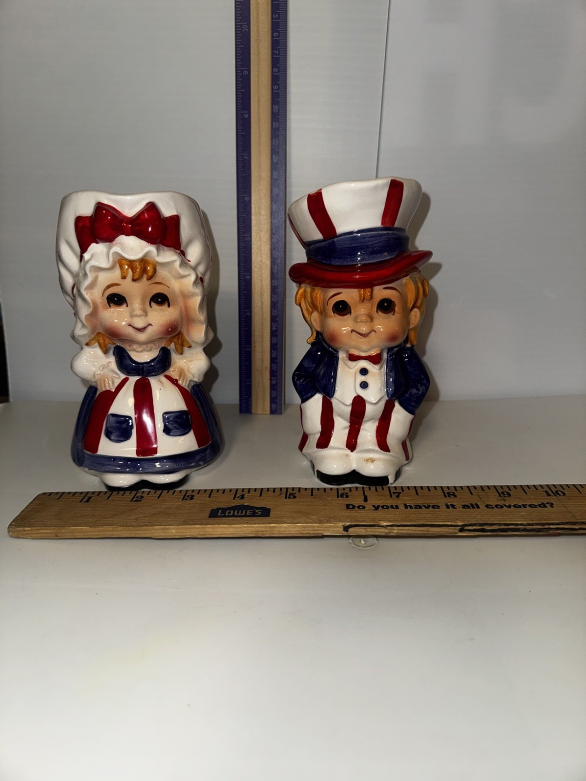 Vintage Lefton Patriotic July 4th Betsy Ross Uncle Sam Creamer Pitcher