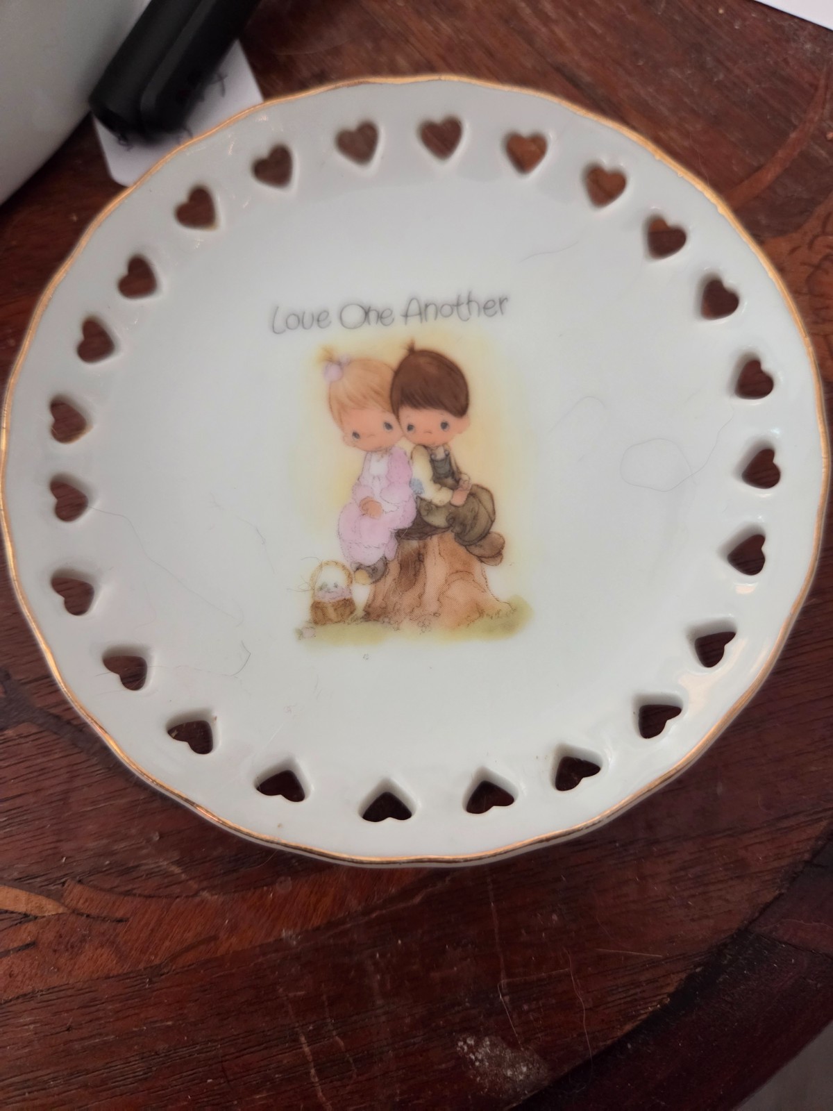 Precious Moments Love One Another Mini Plate Enesco Porcelain Inspirational Gift