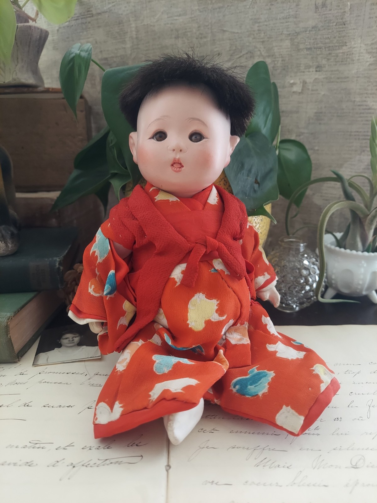 Vintage Japanese Ichimatsu Doll Jointed Posable Boy – Needs Work