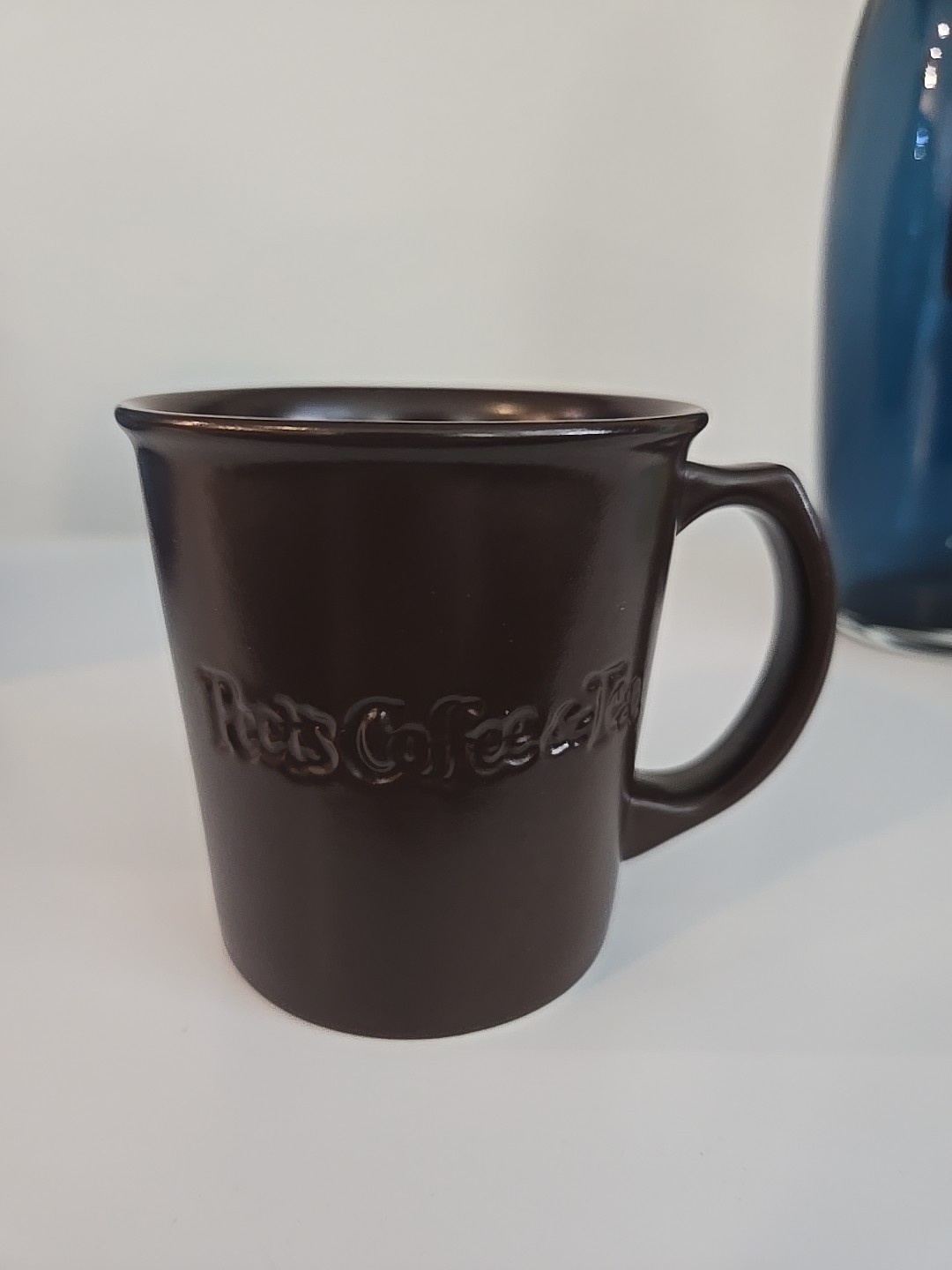 Peet’s Peets Ad Coffee & Tea Brown Stoneware Cup Mug Hoganas Keramik Sweden