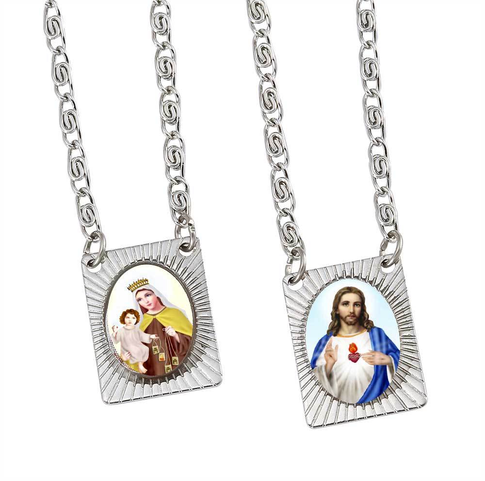 Stainless Steel Squared Scapular Necklace Strond and Long Chain Unisex