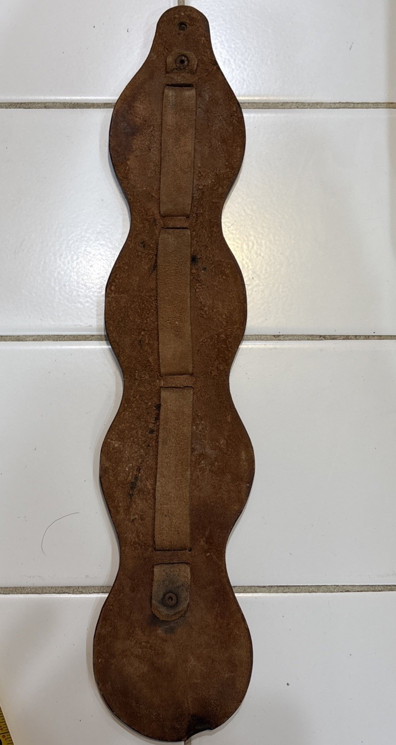 4 Different Vintage Solid Brass Horse Saddle Harness Medallions On Leather Strap