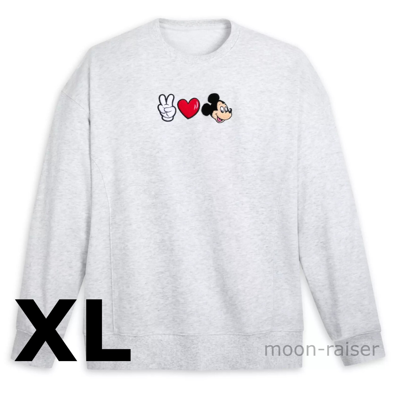 Disney Peace Love Mickey Mouse Pullover Sweatshirt Women’s XL Oversized Fit